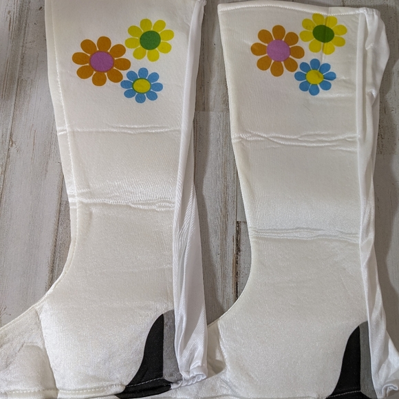 Women's Hippie Psychedelic Go Go 1970s Halloween Costume Rubie's With Shoe Cove - Picture 7 of 10